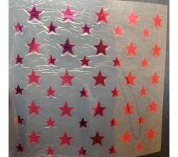 50 Buegelpailletten Sterne Mix spiegel pink